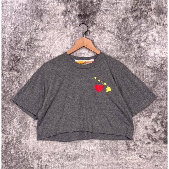 Aviator Nation Shirt Large Womens Hawaii Cropped Tee - Picture 1 of 7